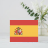 Flagge Spaniens Postkarte (Stehend Vorderseite)