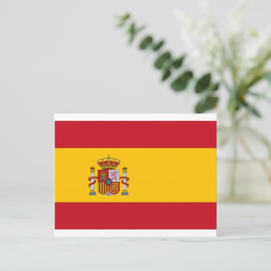 Flagge Spaniens Postkarte (Stehend Vorderseite)