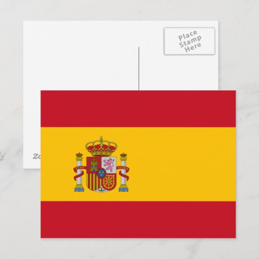 Flagge Spaniens Postkarte (Vorne/Hinten)