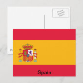 Flagge Spaniens Postkarte (Vorne/Hinten)