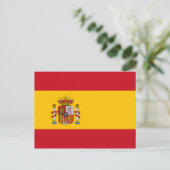 Flagge Spaniens Postkarte (Stehend Vorderseite)
