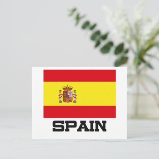 Flagge Spaniens Postkarte (Stehend Vorderseite)