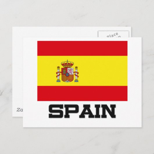 Flagge Spaniens Postkarte (Vorne/Hinten)
