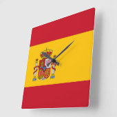 Flagge Spaniens Quadratische Wanduhr (Winkel)