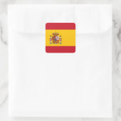 Flagge Spaniens Quadratischer Aufkleber (Tasche)