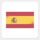 Flagge Spaniens Quadratischer Aufkleber (Vorderseite)