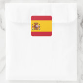 Flagge Spaniens Quadratischer Aufkleber (Tasche)