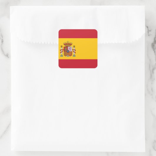 Flagge Spaniens Quadratischer Aufkleber (Tasche)