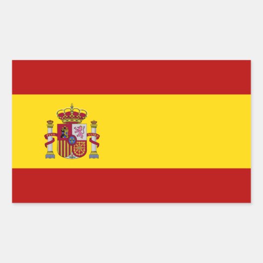 Flagge Spaniens Rechteckiger Aufkleber (Vorderseite)