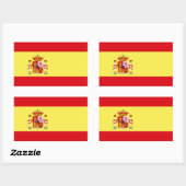 Flagge Spaniens Rechteckiger Aufkleber (Blatt)