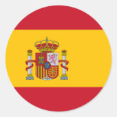 Flagge Spaniens Runder Aufkleber (Vorderseite)