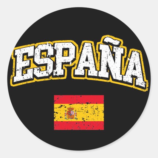 Flagge Spaniens Runder Aufkleber (Vorderseite)