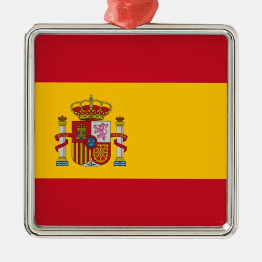 Flagge Spaniens Silbernes Ornament (Vorne)