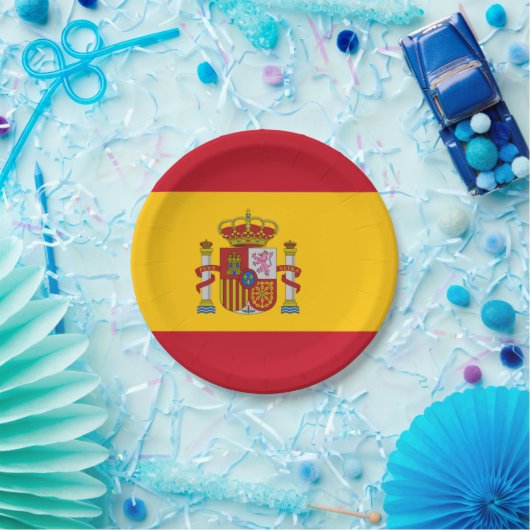 Flagge Spaniens Teller auf Papier (Party)