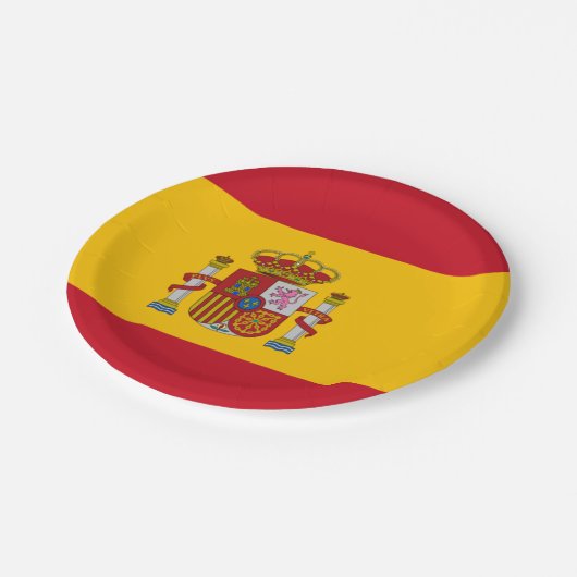 Flagge Spaniens Teller auf Papier (Schrägansicht)