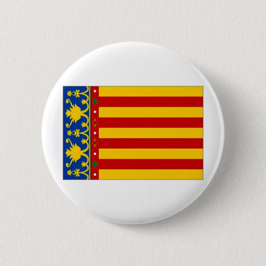 Flagge Spaniens Valencia Button (Vorderseite)