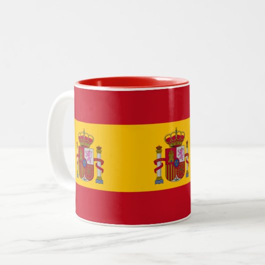 Flagge Spaniens Zweifarbige Tasse (Vorderseite Links)