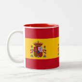 Flagge Spaniens Zweifarbige Tasse (Links)