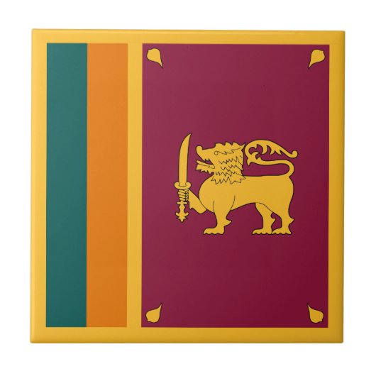 Flagge Sri Lankas Fliese (Vorderseite)
