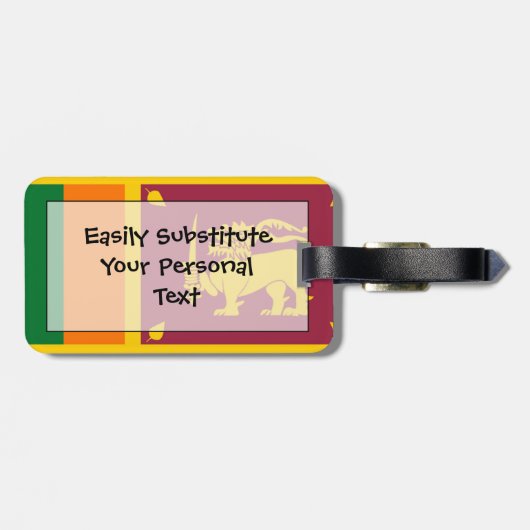 Flagge Sri Lankas Persönliche Easy ID Gepäckanhänger (Rückseite horizontal)