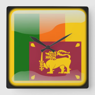 Flagge Sri Lankas Quadratische Wanduhr