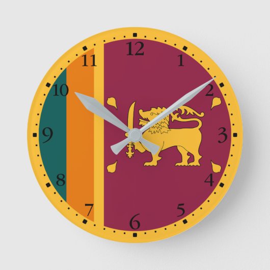 Flagge Sri Lankas Runde Wanduhr (Vorderseite)