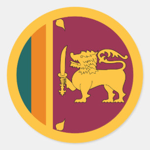 Flagge Sri Lankas Runder Aufkleber