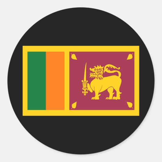 Flagge Sri Lankas Runder Aufkleber (Vorderseite)