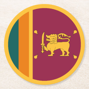 Flagge Sri Lankas Runder Pappuntersetzer