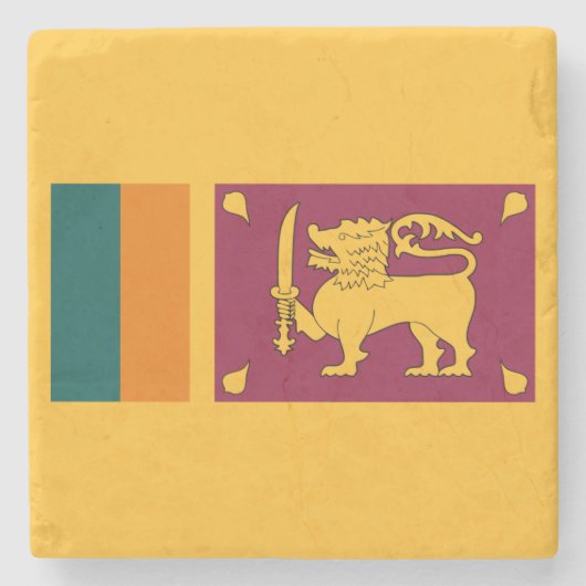 Flagge Sri Lankas Steinuntersetzer (Vorderseite)