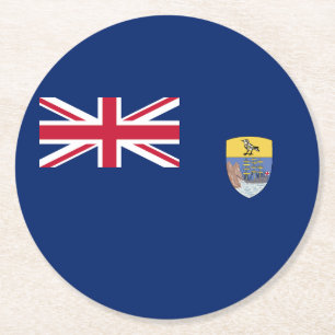 Flagge St. Helena Runder Pappuntersetzer