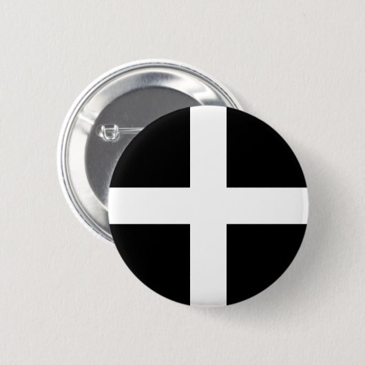 Flagge St. Pirans/Flagge von Cornwall Button (Vorne & Hinten)