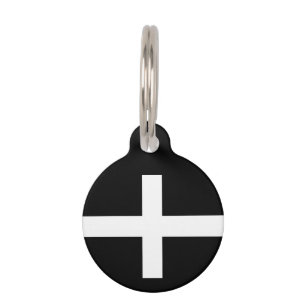 Flagge St. Pirans/Flagge von Cornwall Haustiermarke