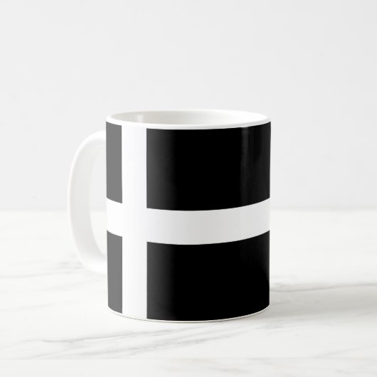Flagge St. Pirans/Flagge von Cornwall Kaffeetasse (Vorderseite Links)