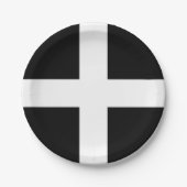 Flagge St. Pirans/Flagge von Cornwall Pappteller (Vorderseite)