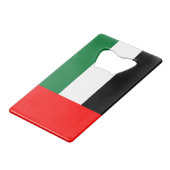 Flagge "Stainless Steel Bottle Opener — VAE" Geldbeutel Flaschenöffner (Vorderseite Schrägansicht)