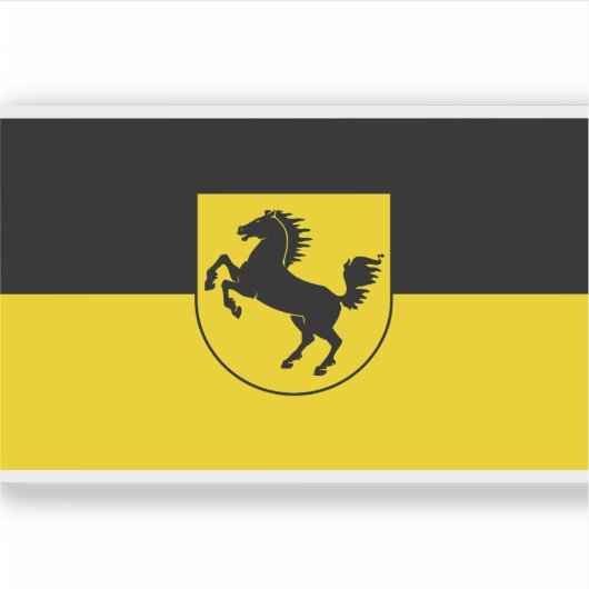 Flagge Stuttgart, Deutschland Aufkleber (Vorderseite)
