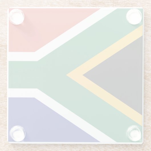 Flagge Südafrikas Glasuntersetzer (Rückseite)