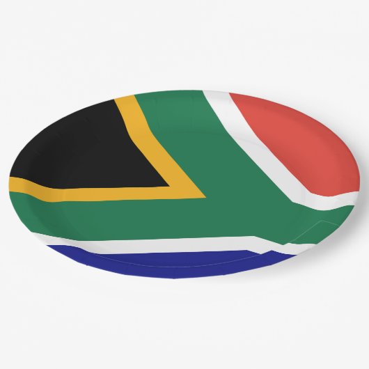 Flagge Südafrikas Pappteller (Schrägansicht)