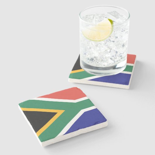 Flagge Südafrikas Steinuntersetzer (Seitenansicht)