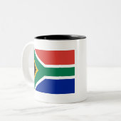 Flagge Südafrikas Zweifarbige Tasse (Vorderseite Links)