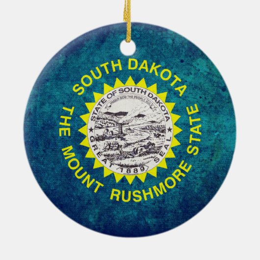 Flagge Süddakotans Keramikornament (Hinten)