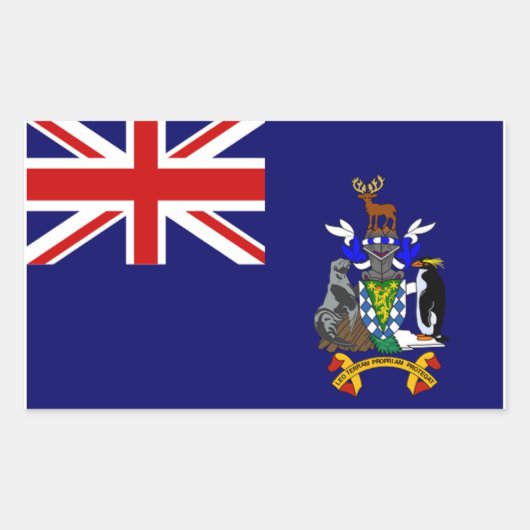 Flagge Südgeorgiens und Südsandwieninseln Rechteckiger Aufkleber (Vorderseite)