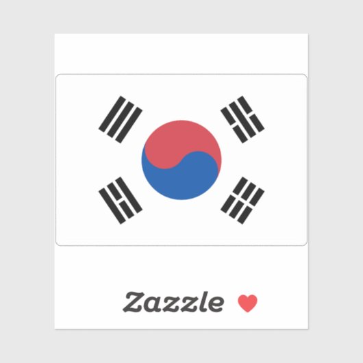 Flagge Südkoreas Aufkleber (Blatt)