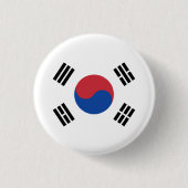 Flagge Südkoreas Button (Vorderseite)