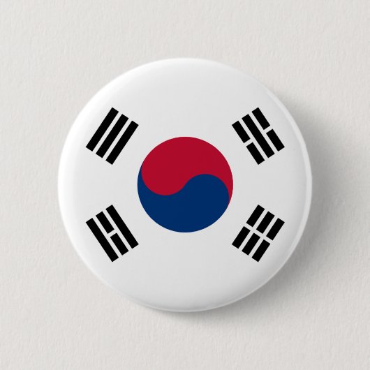 Flagge Südkoreas Button (Vorderseite)