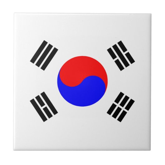 Flagge Südkoreas Fliese (Vorderseite)