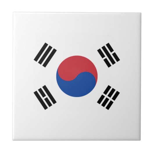 Flagge Südkoreas Fliese (Vorderseite)