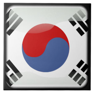Flagge Südkoreas Fliese