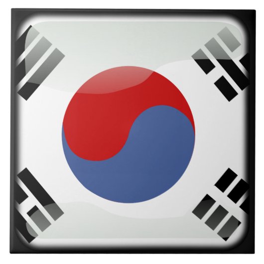 Flagge Südkoreas Fliese (Vorderseite)